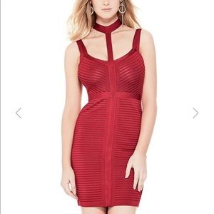 Guess choker neck bandage dress / in red .Size M